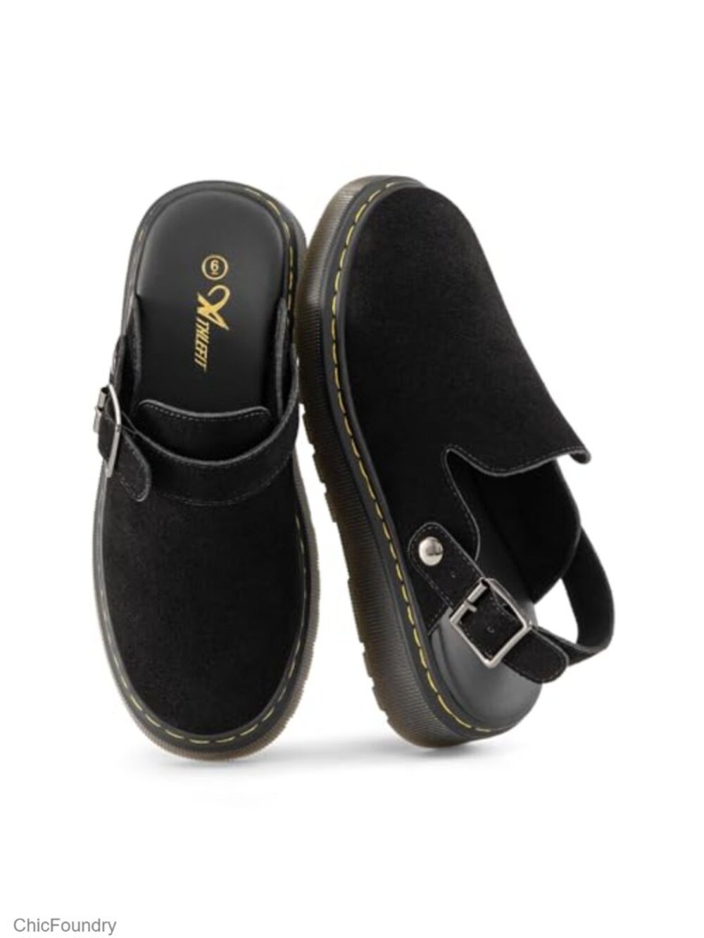 Women's Suede Clogs Back Strap Slide Mules Platform Comfort